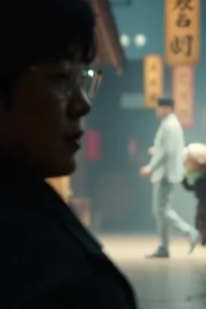 雨夜街道上一辆出租车的车灯映在湿滑路面，远处便利店招牌泛着冷光