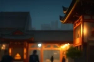 出租车内后视镜与雨刷特写，挡风玻璃布满水痕